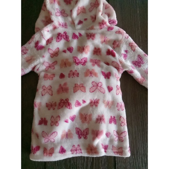 DUCK DUCK GOOSE Cozy Fleece Pink/ BUTTERFLY Infant Robe  ~ #D06406 ~ 0-9 Months - Picture 9 of 9